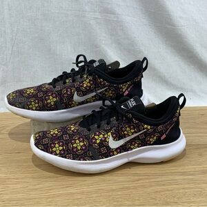 Nike Flex Experience 8 Black Purple Floral Running Shoes Women’s Size 9.5